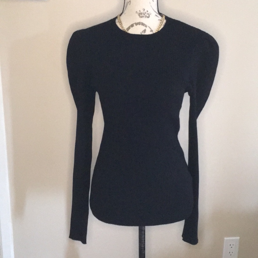 POLO RALPH LAUREN BLACK RIBBED KNIT SWEATER